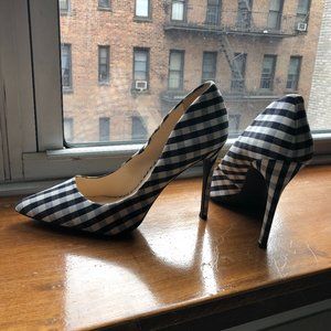 Black and White Gingham Fabric Jessica Simpson Heels